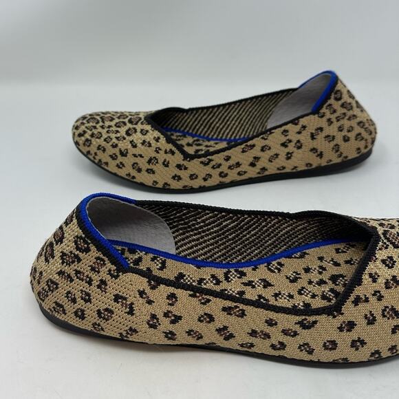 Rothy's Spotted Leopard Animal Round Toe Flats Women’s Size 9.5 Washable Shoes - Picture 6 of 12